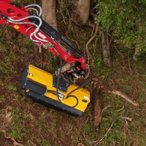 FEMAC T7-125 Mulcher clearing tobacco bush on steep bank