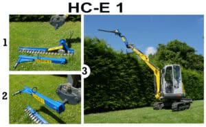 Extension bar for the Slanetrac HC150 and HC180 cutter bar for trimming hdeges