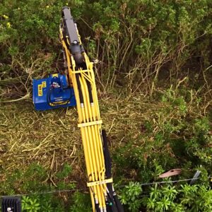 Slanetrac FH80 on Yanmar VIO 35 Excavator Clearing Fireweed