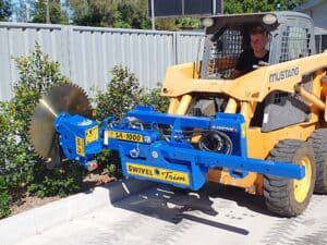 Slanetrac HS75 Pruning Saw on skid steer