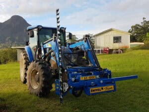 Slanetrac SA1000 Hedge Cutter on Tractor Front Loader Glasshouse Mountains